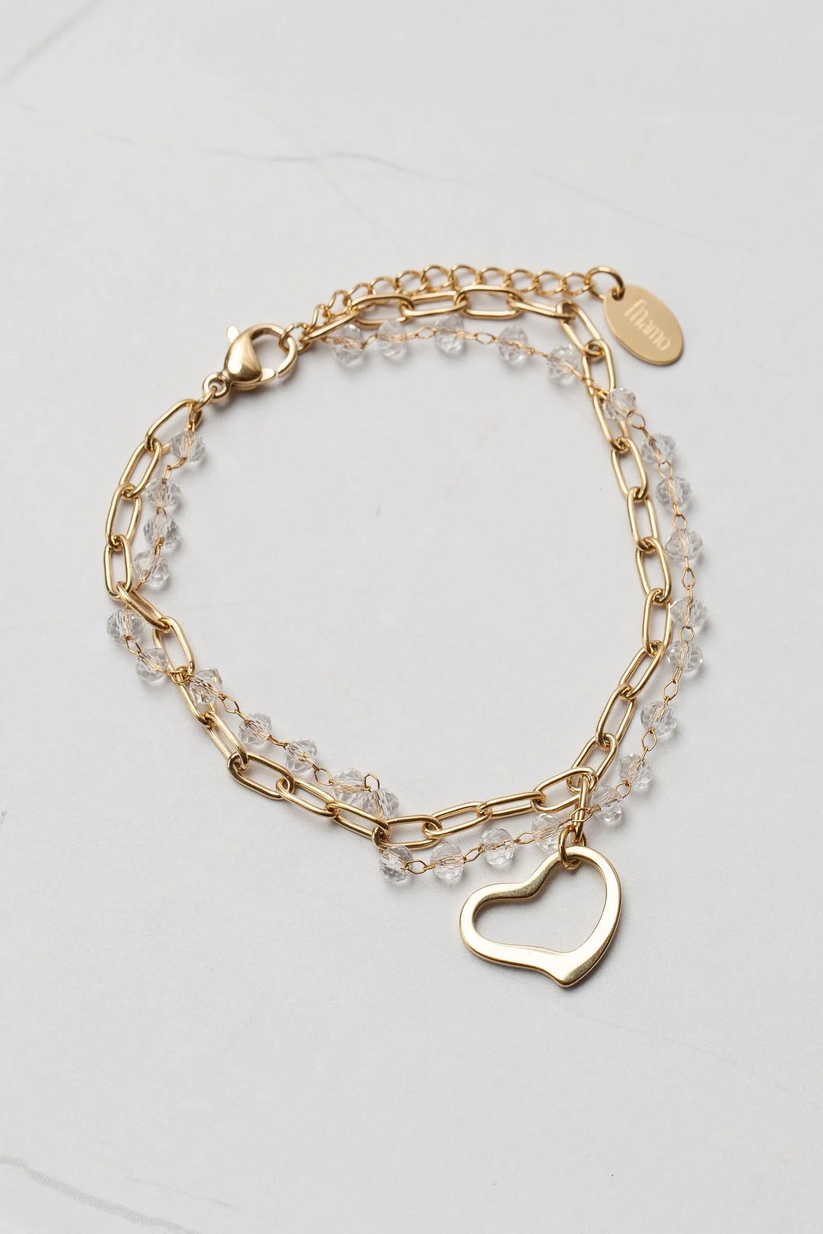 Pulseira Pingente Coração DOURADO