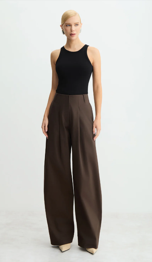 CALCA BAGGY PREGA FRONTAL RECORTE V COSTAS