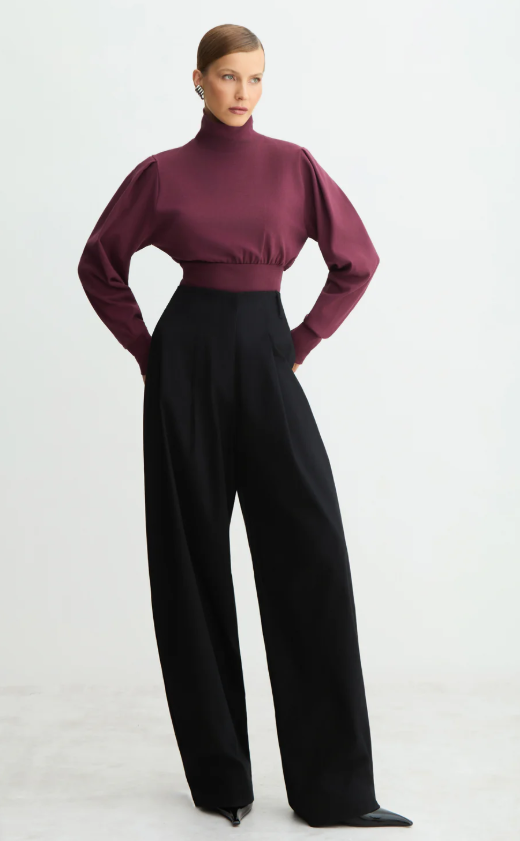 CALCA BAGGY PREGA FRONTAL RECORTE V COSTAS