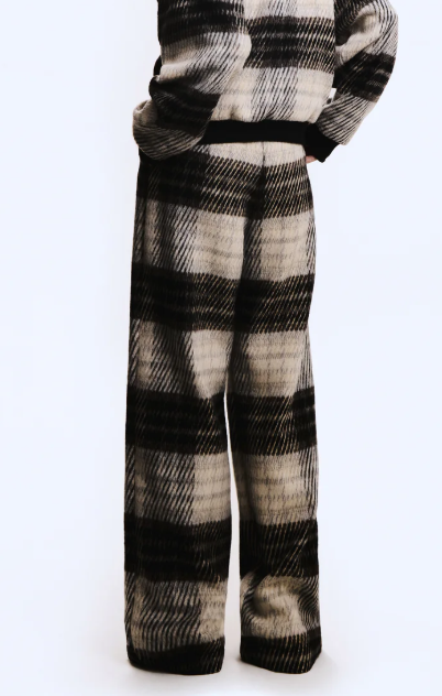 CALCA RETA XADREZ COM PREGAS FRONTAIS