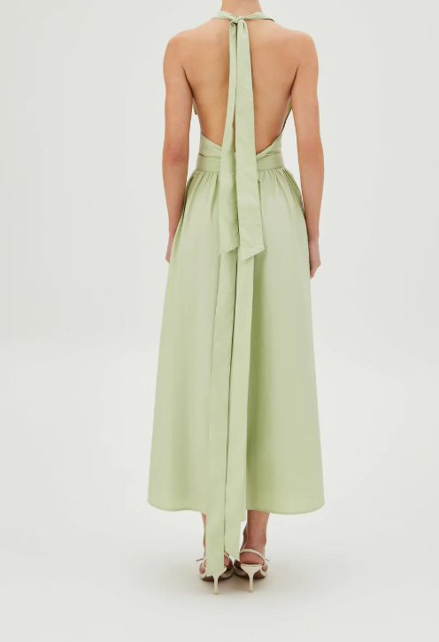 SAIA MIDI AMPLA COM BOTOES FRONTAL VERDE MENTA CLARO