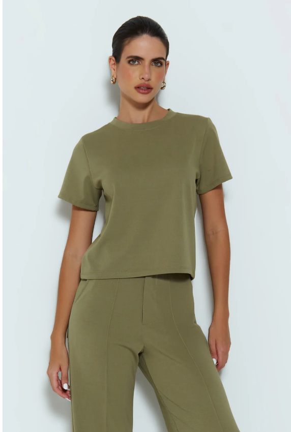 BLUSA MANGA CURTA RETA