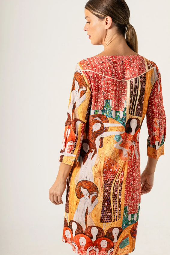 Vestido Curto Manga 3/4 klimt Beethoven