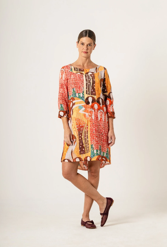 Vestido Curto Manga 3/4 klimt Beethoven