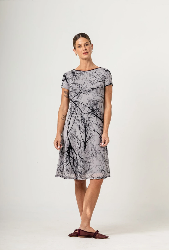 Vestido curto de tule Gota Costas