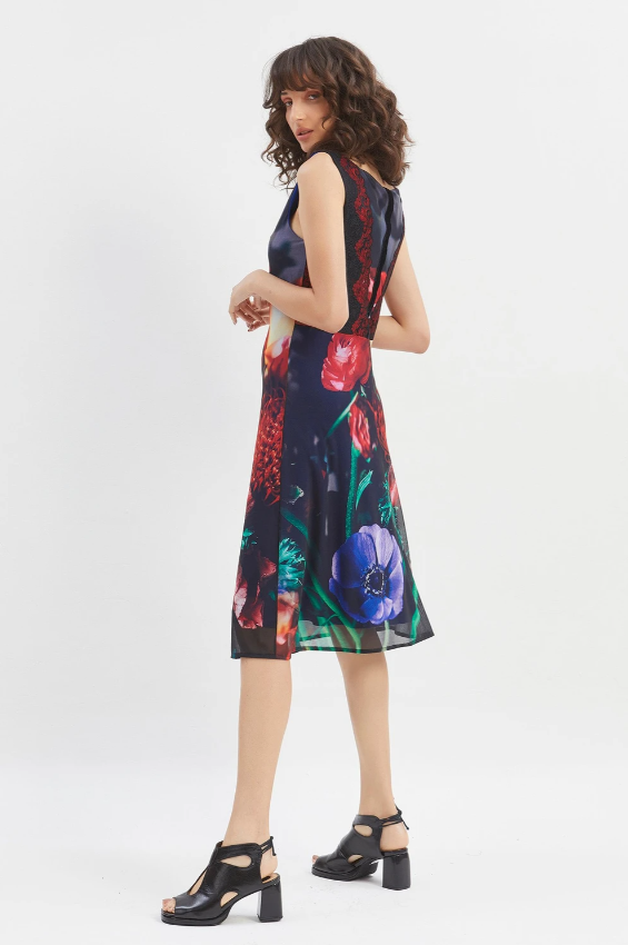 Vestido tule Floral Burnet