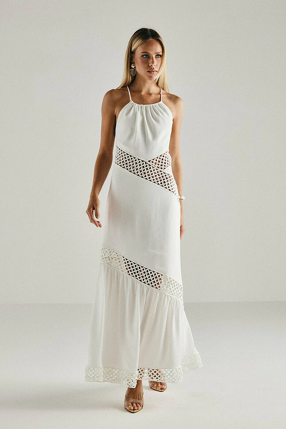 Vestido Saint-Tropez com Detalhes Rendados