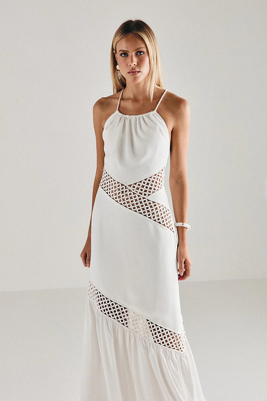 Vestido Saint-Tropez com Detalhes Rendados