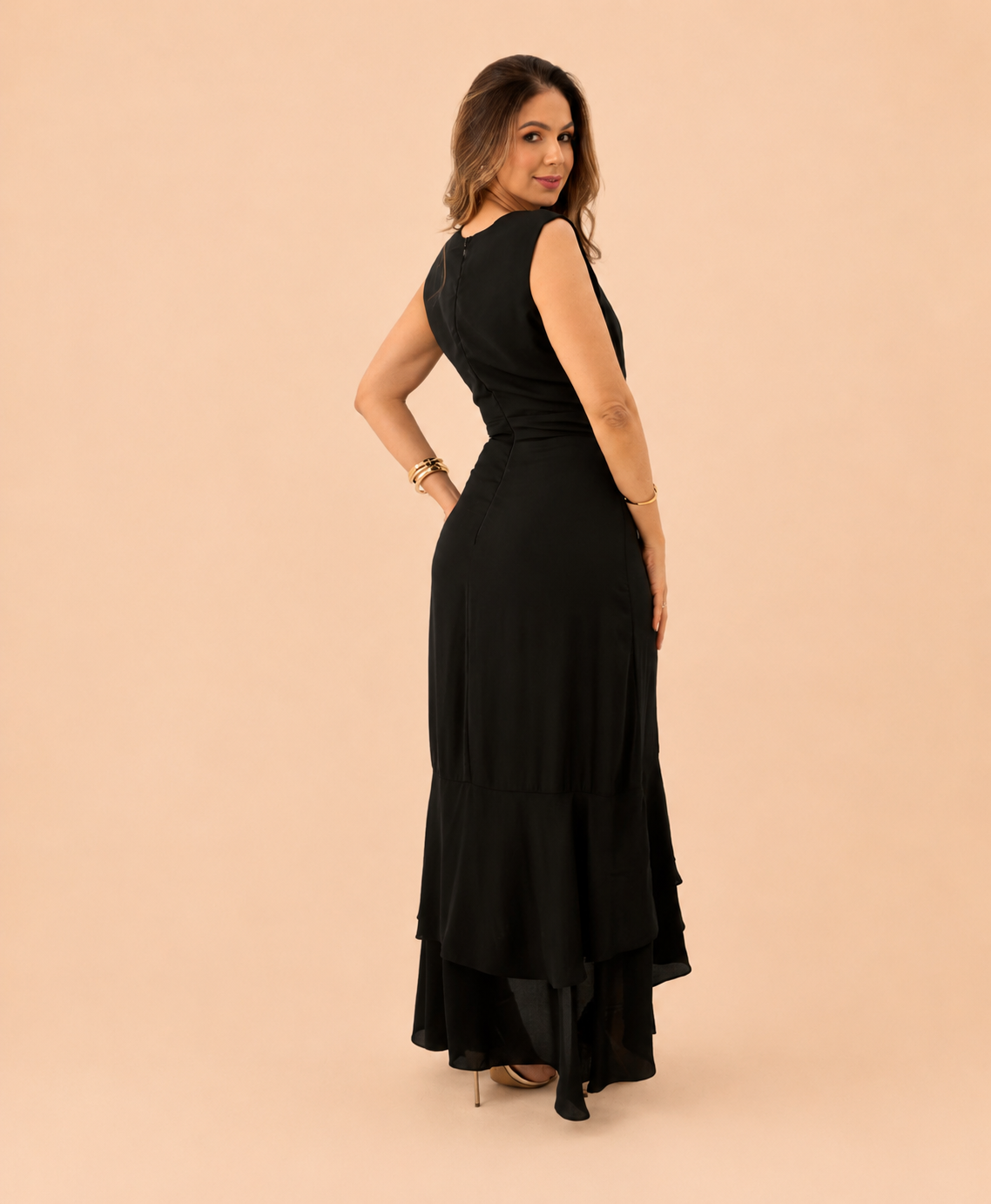 Vestido Julia Pozzam Preto Elegante