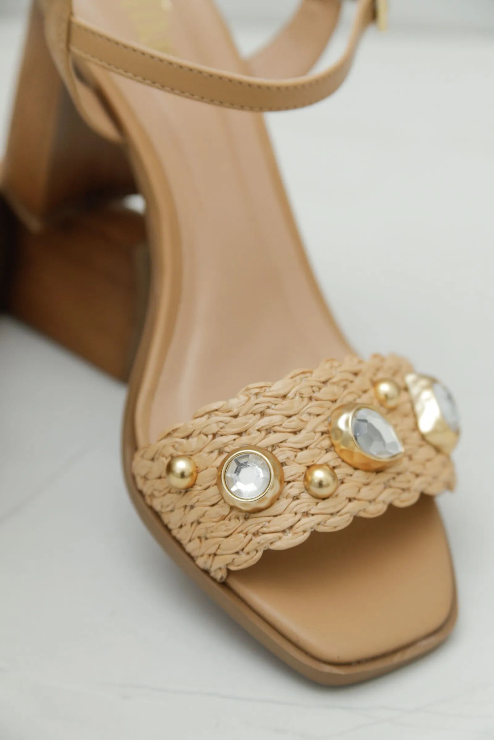 Sandália Pedraria Salto Grosso NATURAL