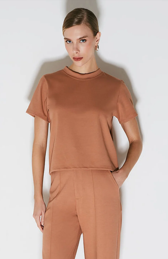 BLUSA MANGA CURTA RETA